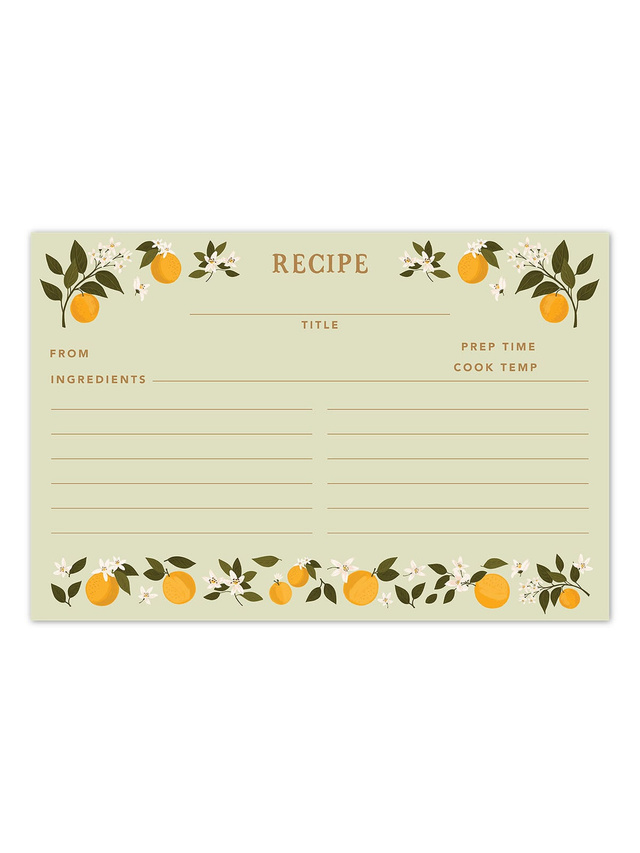Orange Orchard Recipe Cards, 1 of 2