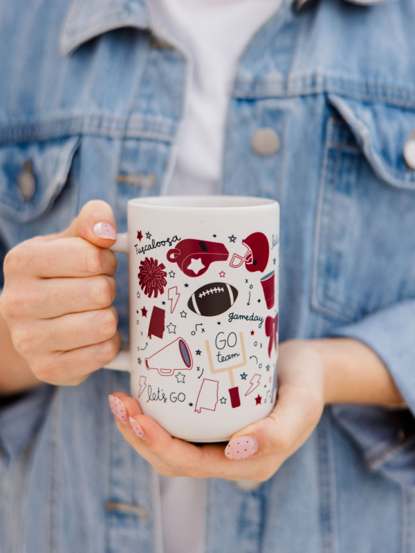 Tuscaloosa Football Game Day Tall Ceramic Mug, 1 of 3