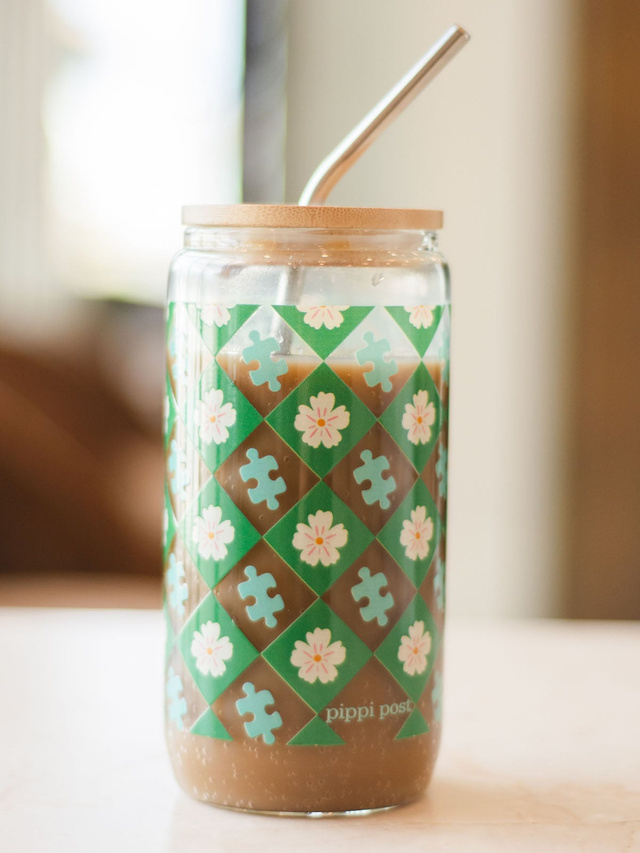 Puzzle Lover Floral Glass Can, 2 of 5