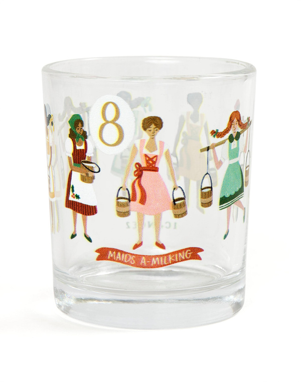 Eight Maids A-Milking 7.5oz Short Juice Glass, 3 of 3
