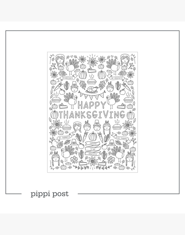 Thanksgiving Digital Coloring Pack + Engineer Prints	, 1 of 3