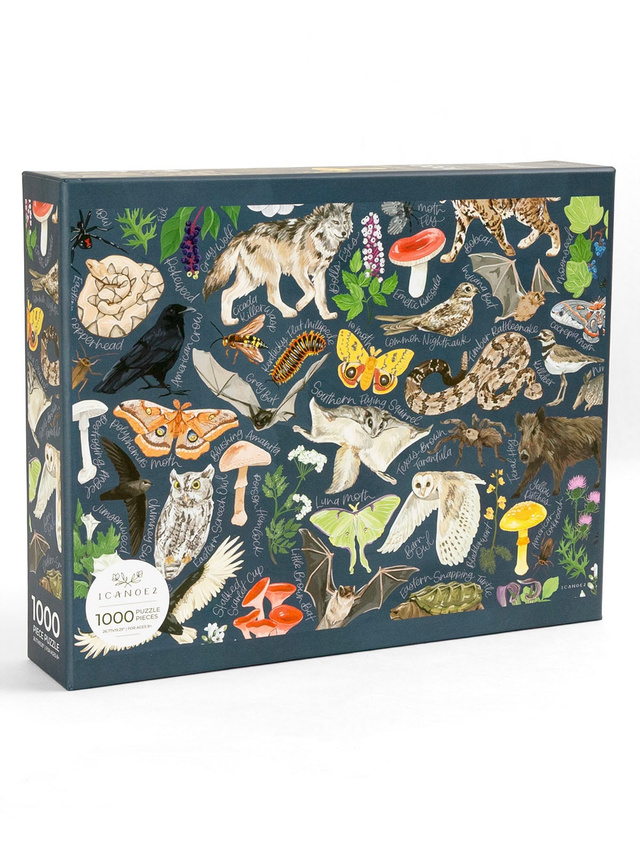 Midnight Flora & Fauna - 1000 Piece Jigsaw Puzzle, 1 of 8