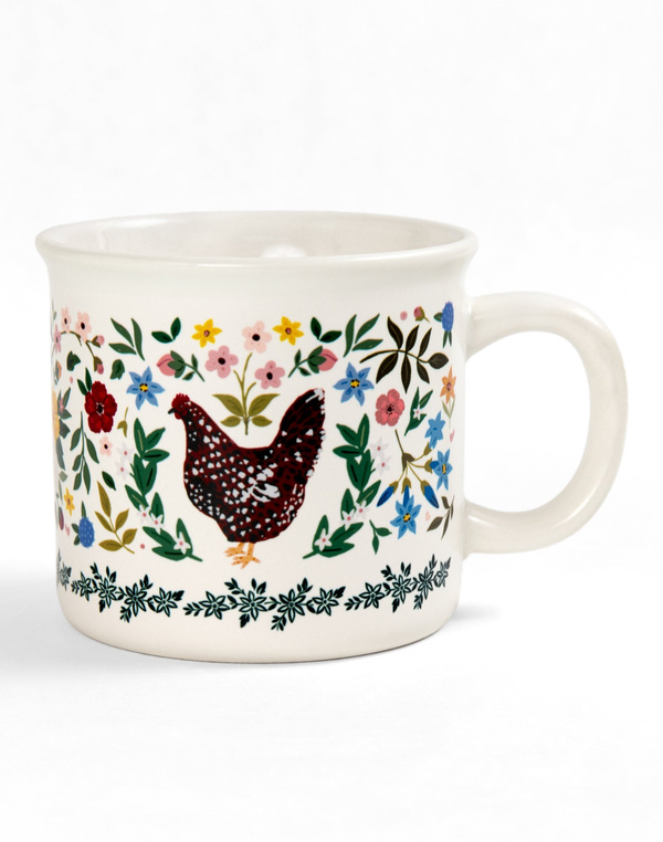 Chickens Folk Floral Mug, 4 of 5