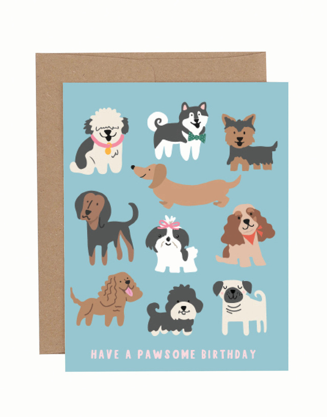 Have a Pawsome Birthday Greeting Card, 1 of 1