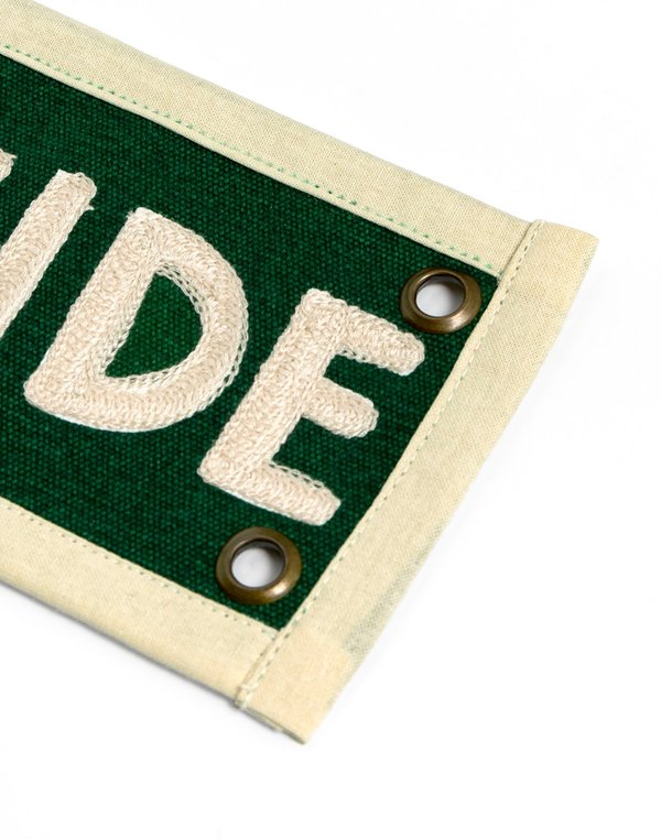 Green Go Outside Embroidered Canvas Banner, 3 of 4