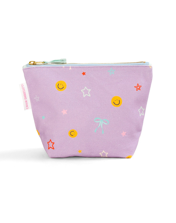 Smiley Faces & Coquette Bows Canvas Pouch, 1 of 2