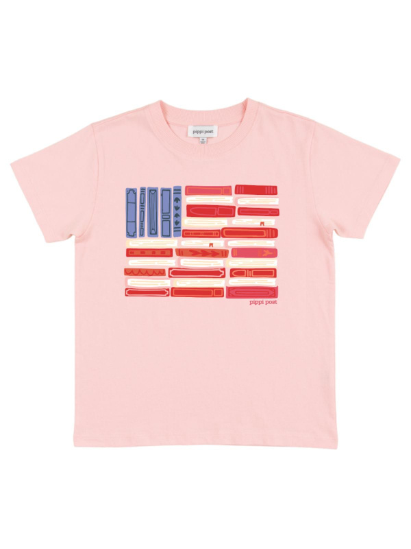 American Flag Book Stack Pippi Post Youth Core Tee - Blush, 3 of 3