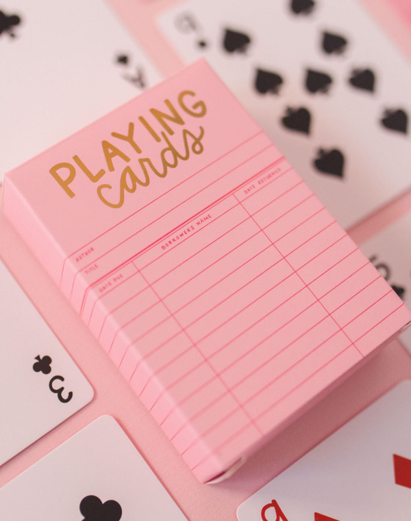 Pink Library Card Deck Of Playing Cards, 5 of 7