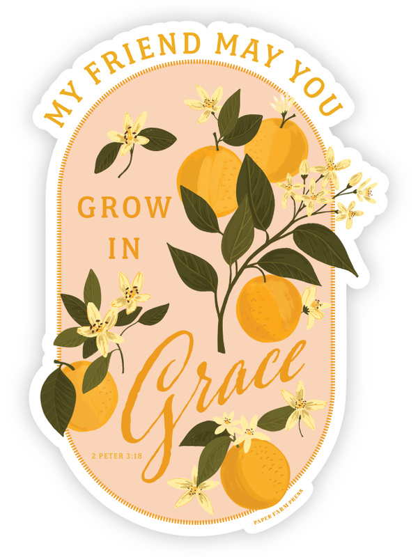 Grow in Grace Orange Faith Decal Sticker, 2 of 2