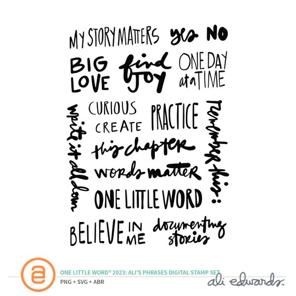 One Little Word® 2023 Ali Phrases Digital Stamp Set, 1 of 1