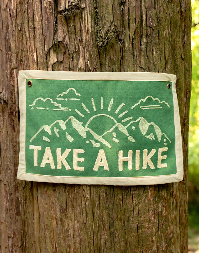 Take A Hike Embroidered Canvas Banner, 2 of 4