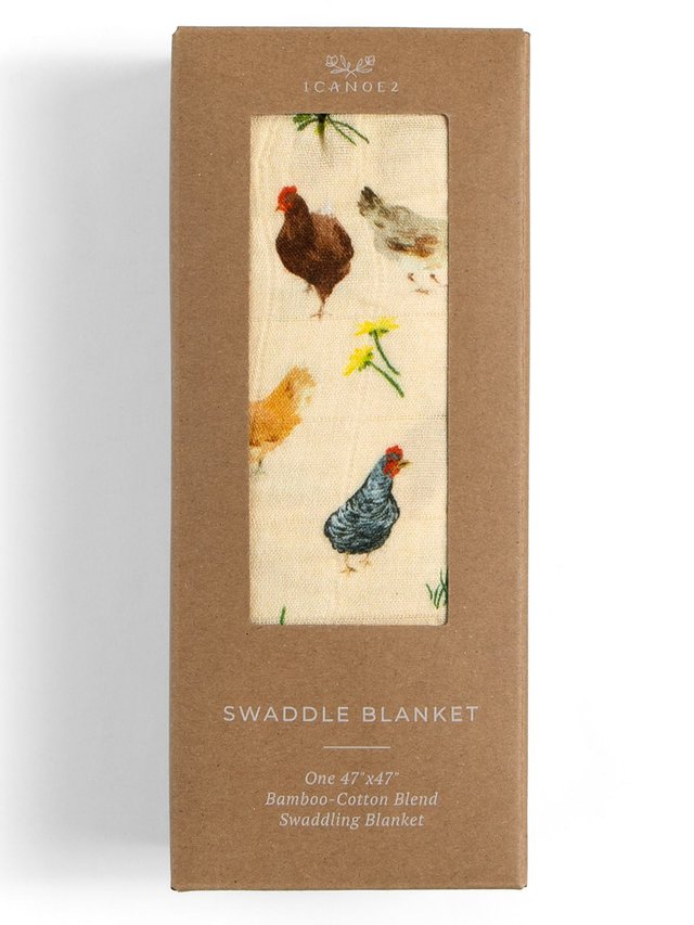 Chicken Meadows Baby Swaddle, 4 of 5