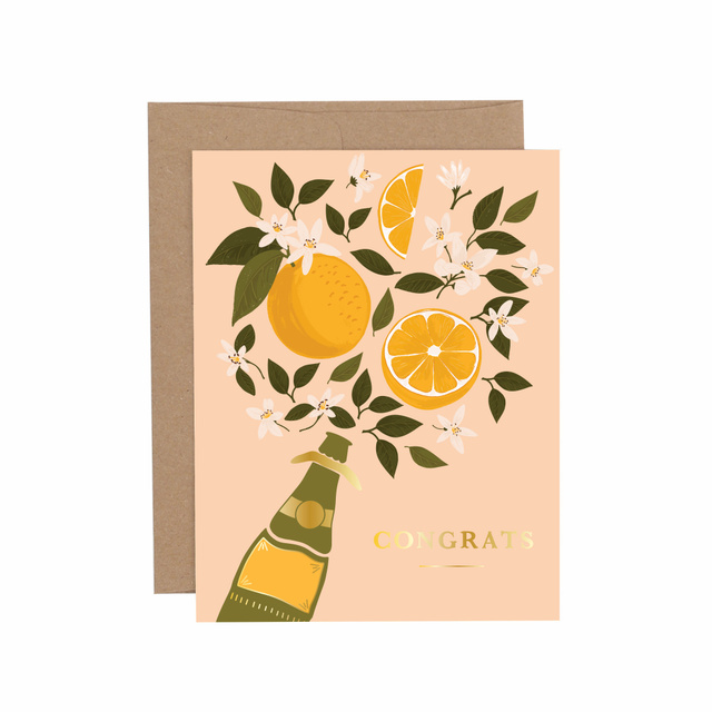 Congrats Orange Citrus Greeting Card, 1 of 1