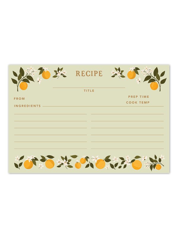 Orange Orchard Recipe Cards - Set of 50, 1 of 2