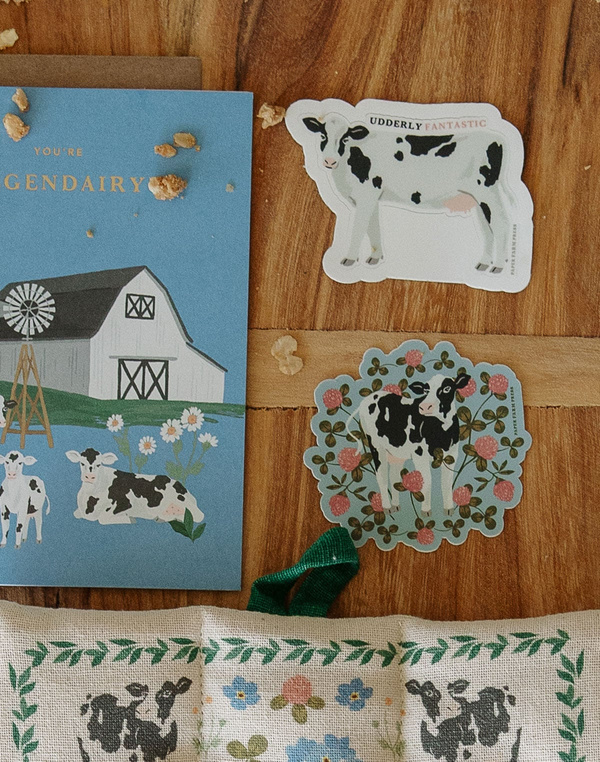 Milk Cows & Flowers Decal Sticker, 1 of 7