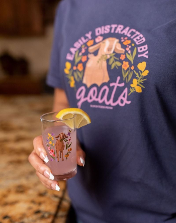 Brown Goat Folk Floral Mini Juice Glass, 2 of 6
