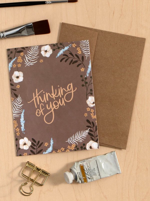 Thinking Of You Hudson Floral Sympathy Greeting Card, 2 of 2