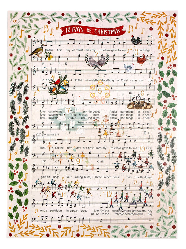 12 Days of Christmas Music - 500 Piece Jigsaw Puzzle, 4 of 6