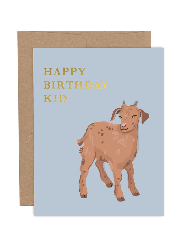 Happy Birthday Kid Goat Greeting Card, 1 of 1