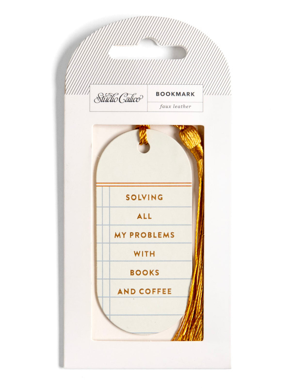 Book & Coffee Vegan Leather Bookmark, 2 of 3