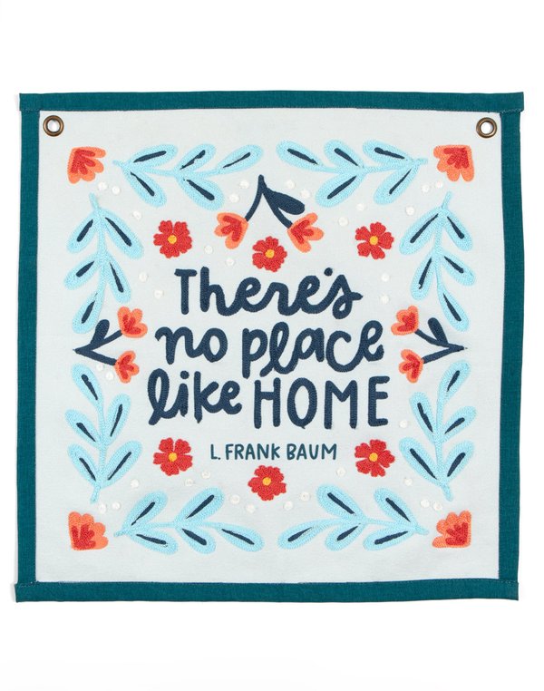 No Place Like Home Wizard of Oz Embroidered Canvas Banner, 3 of 4