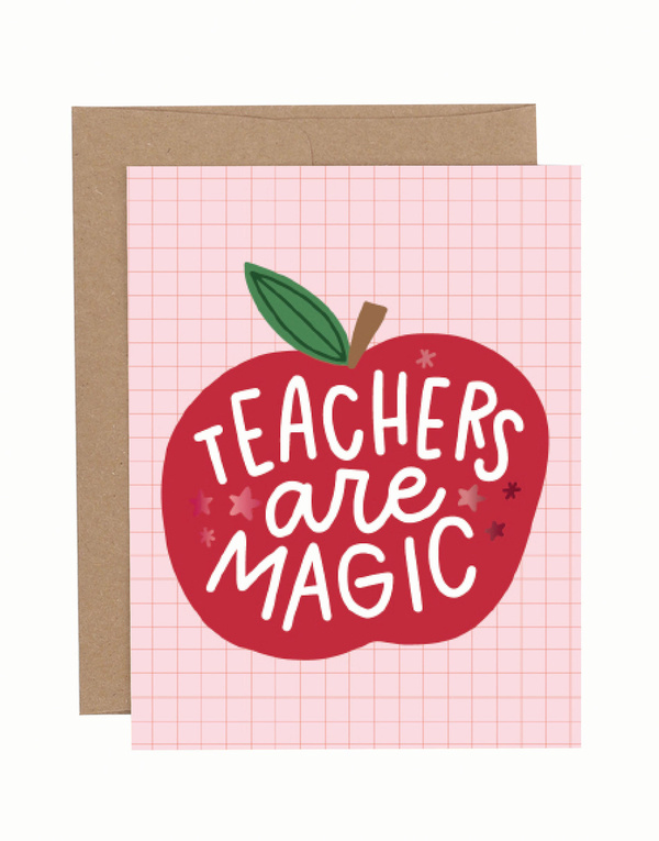 Teachers Are Magic Apple Greeting Card, 1 of 1