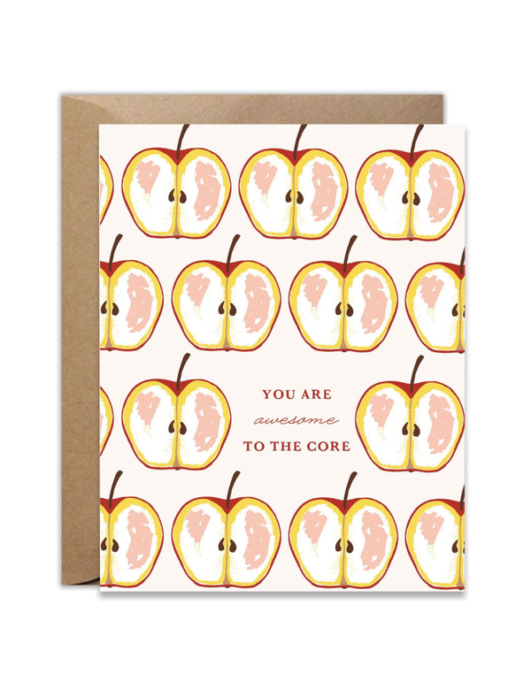 Awesome To The Core Apple Greeting Card, 1 of 2
