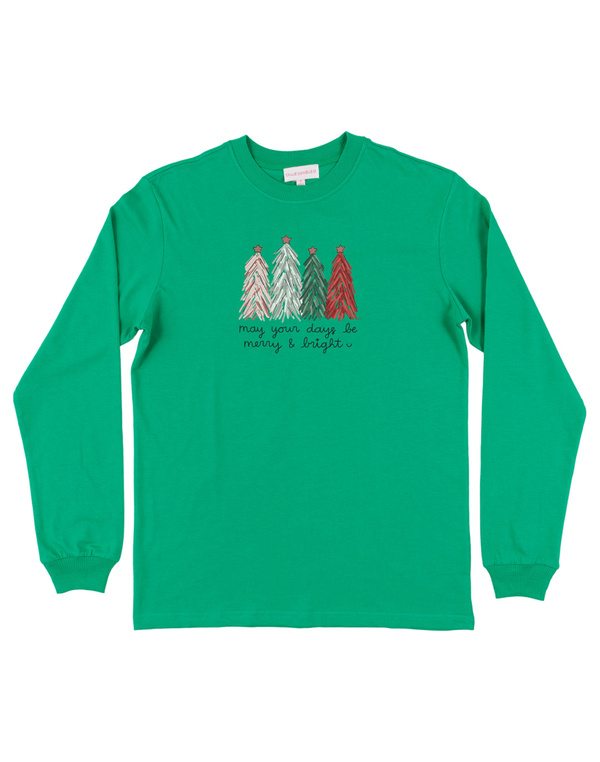 Merry & Bright Trees - Callie Long-Sleeve Tee - Evergreen, 3 of 4