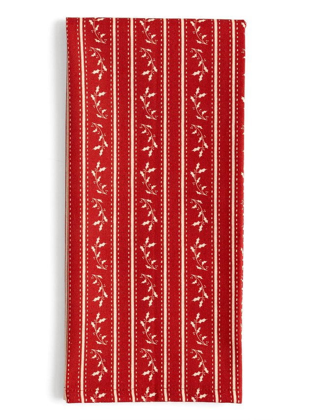 Holly Stripe Christmas Kitchen Tea Towel, 2 of 4