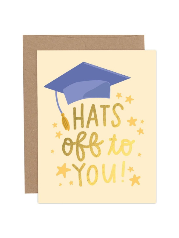 Hats Off To You Graduation Congratulations Greeting Card, 1 of 1