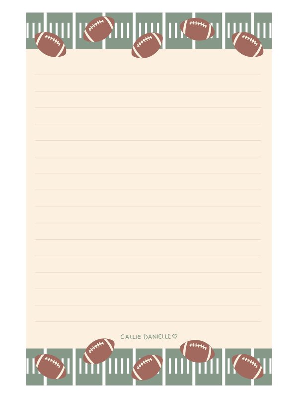 Football Game Day 4×6 Lined Notepad, 1 of 4