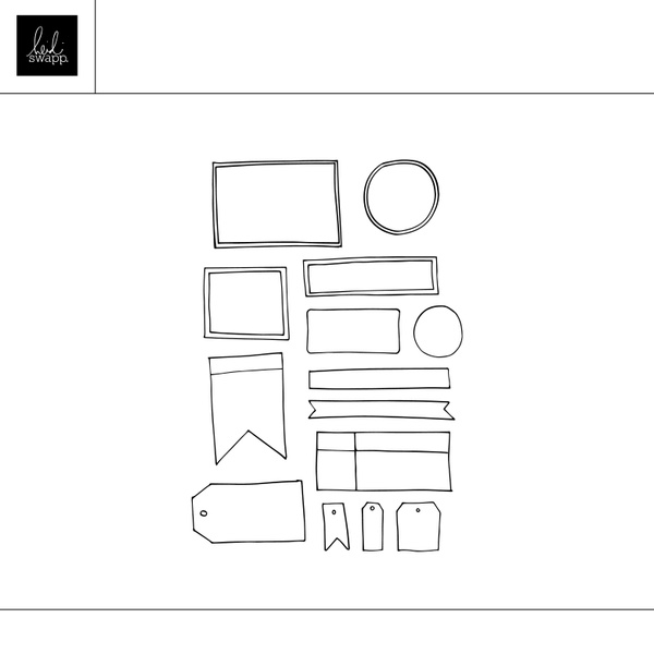 Digital Hand-drawn Journaling Boxes 6×8 Stamp Set , 1 of 1