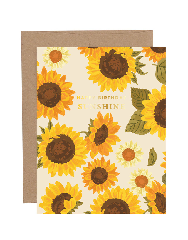 Happy Birthday Sunshine Sunflower Greeting Card, 1 of 2