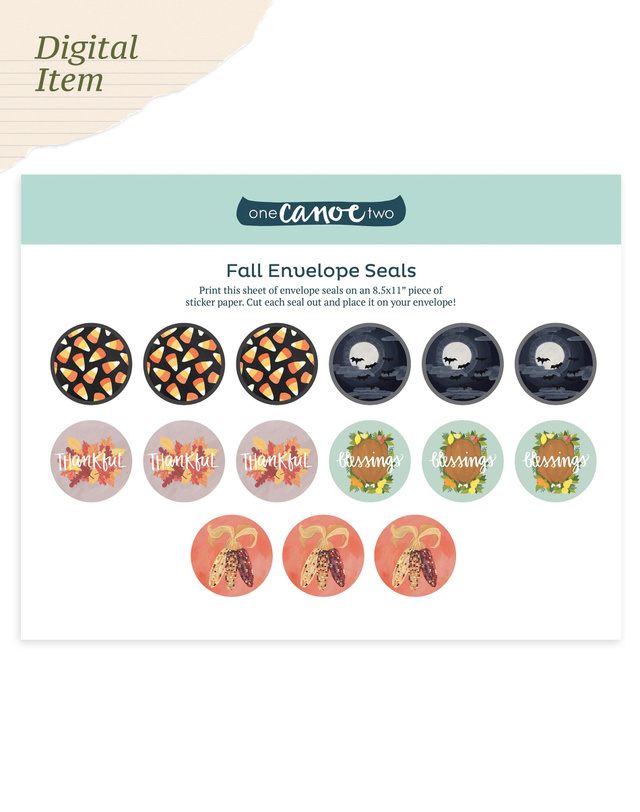 Digital Fall Holiday Envelope Seals, 1 of 3