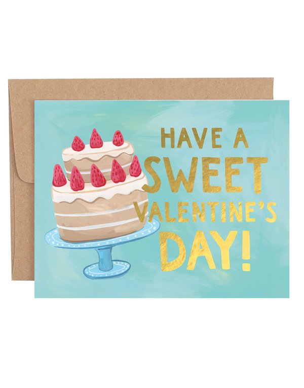 Sweet Valentine's Day Cake Greeting Card, 1 of 1