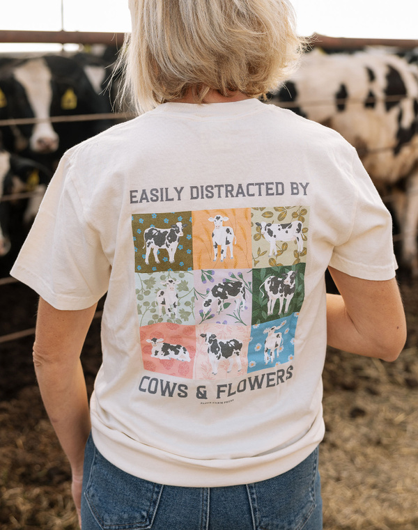 Cows & Flowers Tee - Ivory, 1 of 4