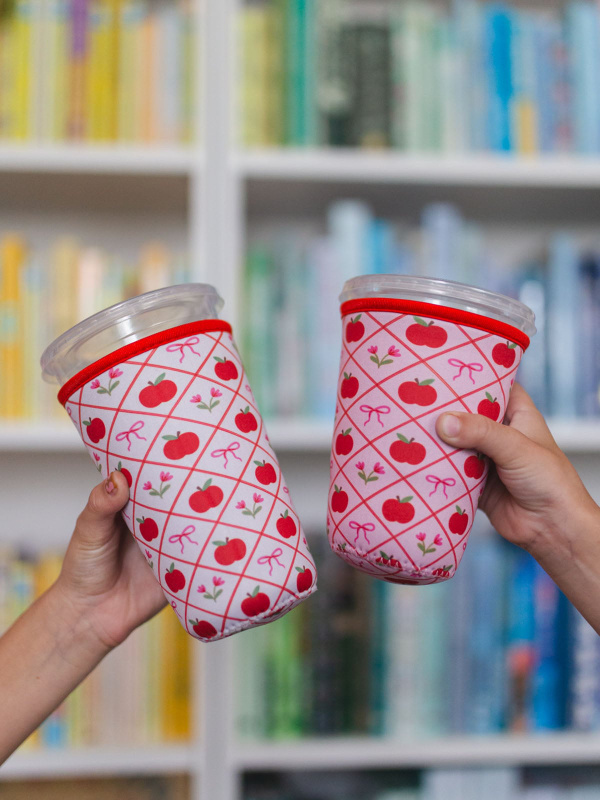 Apples & Bows Teacher Drink Sleeve, 1 of 8