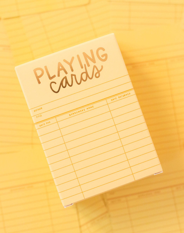 Yellow Library Card Deck Of Playing Cards, 6 of 8