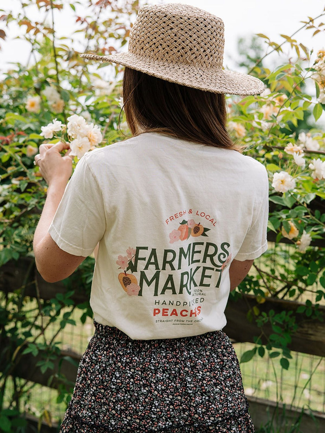 Peach Blossom Farmers Market Tee - Ivory, 1 of 7