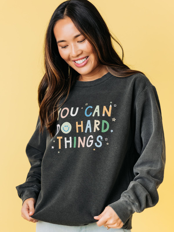 You Can Do Hard Things Sweatshirt - Pepper, 1 of 4