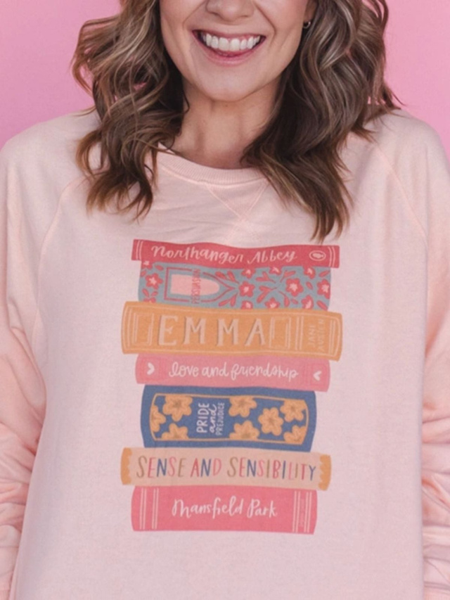 Book Stack Sweatshirt - Peach, 2 of 3