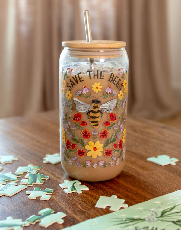 Save the Bees Glass Can, 3 of 6