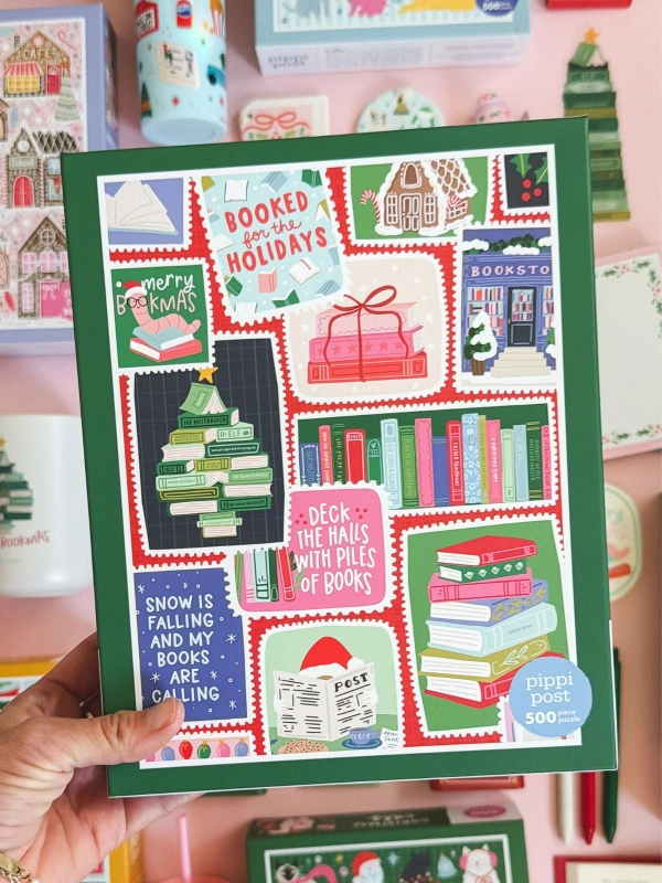 Merry Bookmas Stamps - 500 Piece Christmas Jigsaw Puzzle, 2 of 6