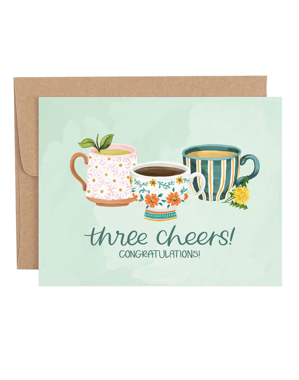 Three Cheers Teacup Greeting Card, 1 of 1