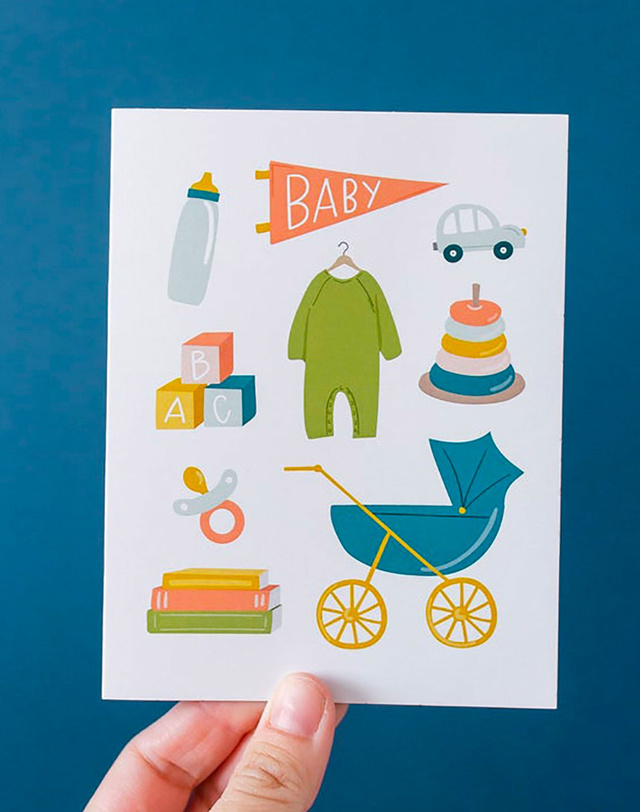 Baby Illustrations Greeting Card, 2 of 2