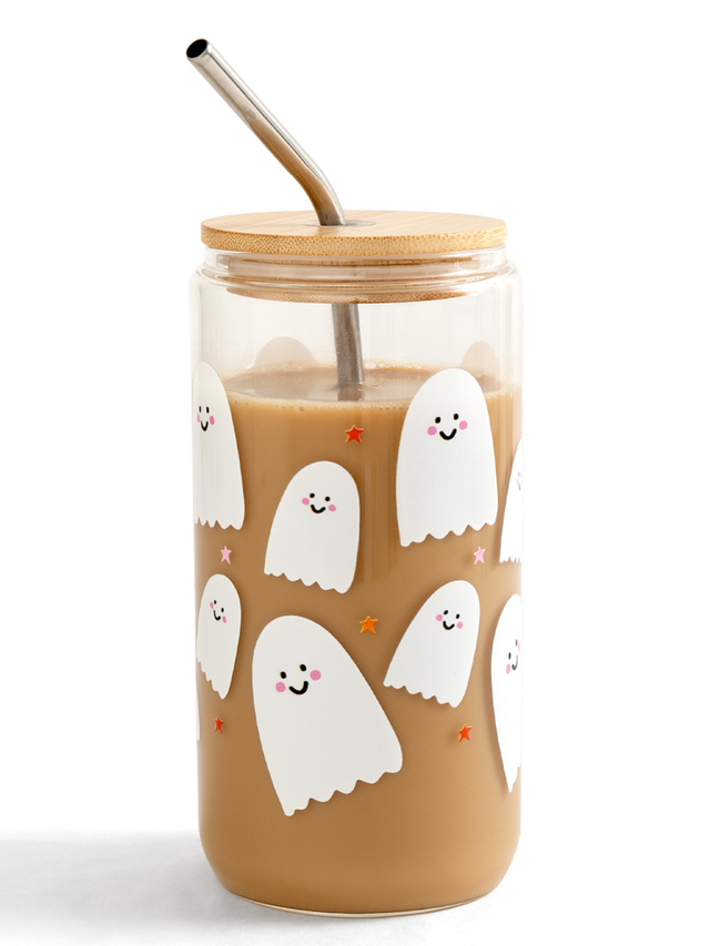 Happy Ghosts Halloween Glass Can, 4 of 4