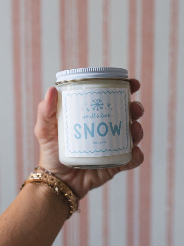 Smells Like Snow Scented Soy Hand-Poured Candle, 1 of 2