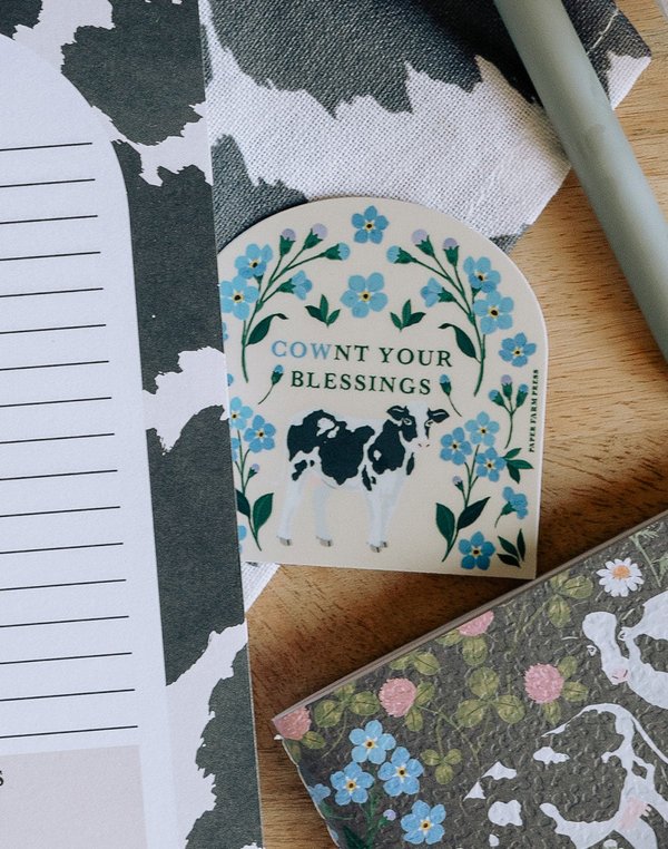 Cownt Your Blessings Cow Decal Sticker, 1 of 3