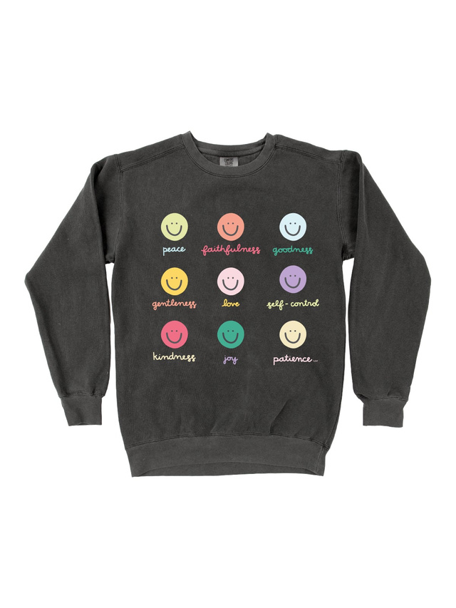 Smiley Faces Fruits of the Spirit Sweatshirt - Pepper, 4 of 4