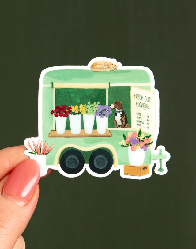 Flower Truck Decal Sticker, 1 of 1